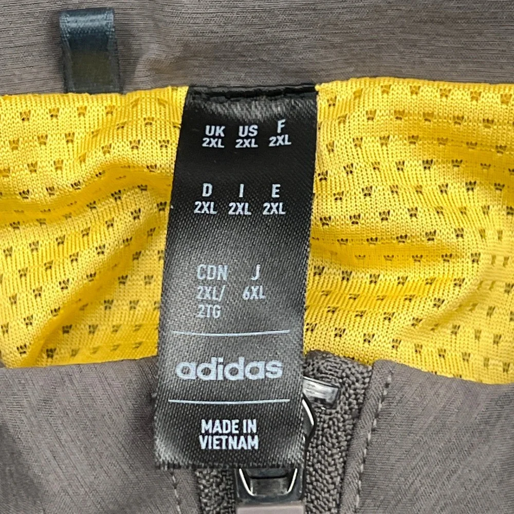 Adidas Ultimate365 Convertible Jacket Mens‎ XXL Gray Full Zip Hooded Windbreaker